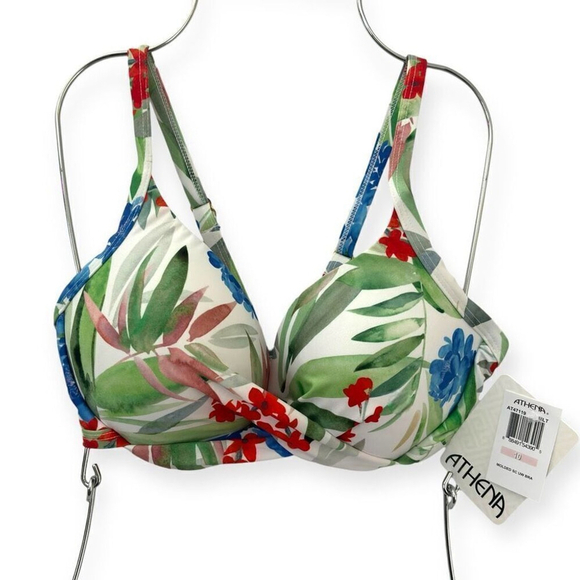 ATHENA Twist Padded Underwire Bikini Top in White Havana NEW - Picture 3 of 12